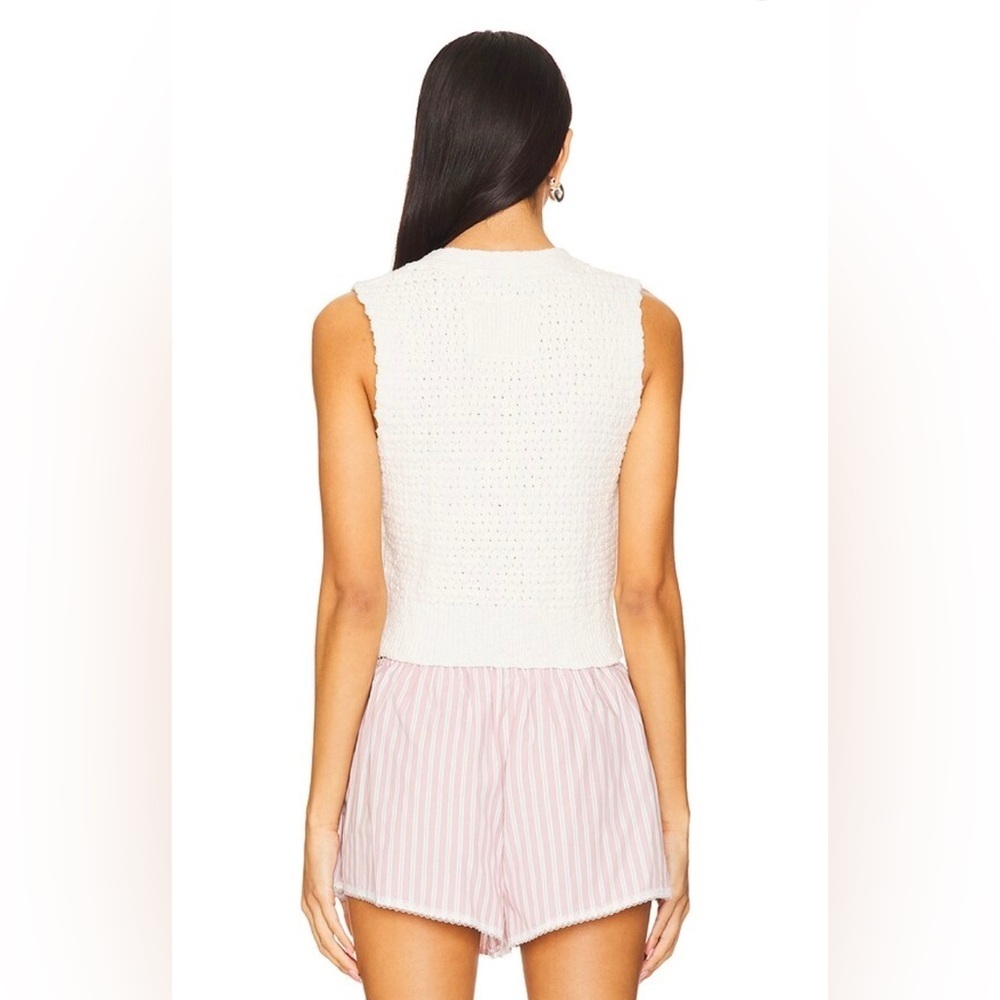 Free People NWT We The Free Ava Cropped Sweater Vest In Sugar Straw Size M - Picture 10 of 17